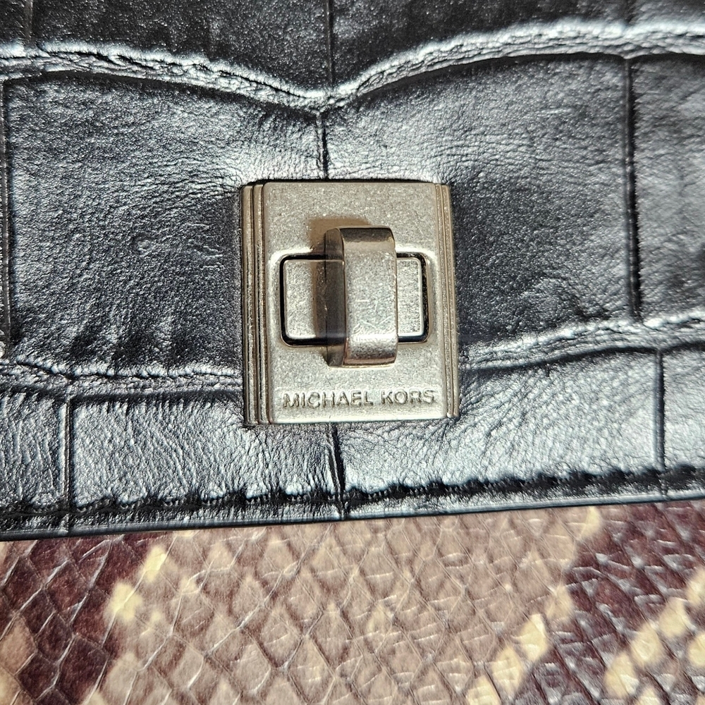 Michael Kors Natalie Embossed Python Leather Chai… - image 15